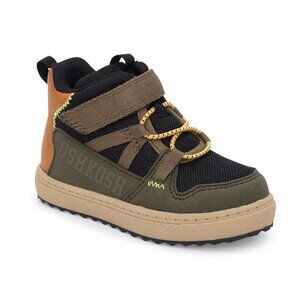 Toddler Boys OshKosh B'gosh Boots 10T Hiking Camino Slip-on High Top Black Olive